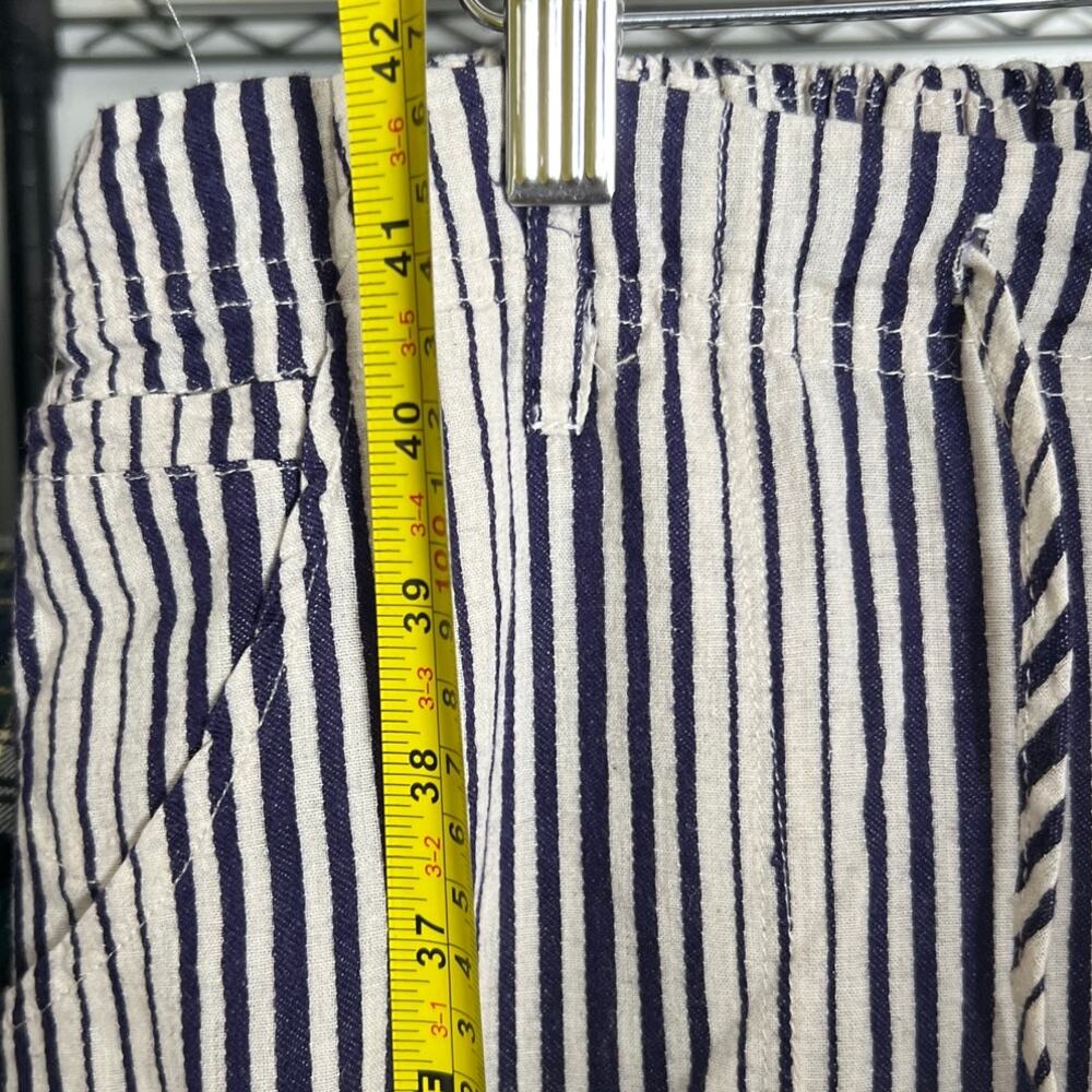 Just Living Casual Wide Striped Pants Large Cotton/Rayon Navy Blue - Picture 3 of 7